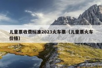 儿童票收费标准2023火车票（儿童票火车价格）