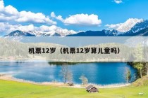 机票12岁（机票12岁算儿童吗）