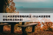 什么叫资源管理策略的概念（什么叫资源管理策略的概念和内容）