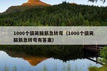 1000个搞笑脑筋急转弯（1000个搞笑脑筋急转弯有答案）