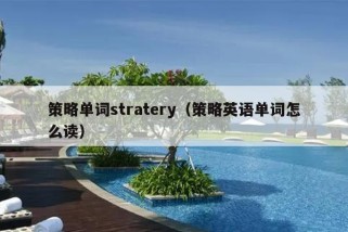 策略单词stratery（策略英语单词怎么读）