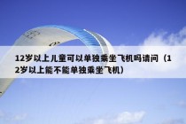 12岁以上儿童可以单独乘坐飞机吗请问（12岁以上能不能单独乘坐飞机）