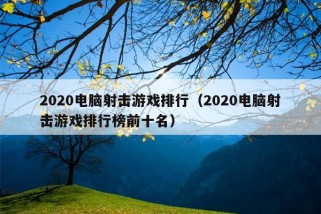 2020电脑射击游戏排行（2020电脑射击游戏排行榜前十名）