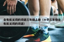 含有反义词的词语三年级上册（小学三年级含有反义词的词语）