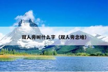 双人旁叫什么字（双人旁念啥）