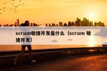 scrum敏捷开发是什么（scrum 敏捷开发）