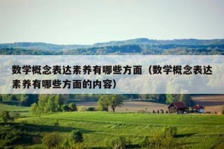 数学概念表达素养有哪些方面（数学概念表达素养有哪些方面的内容）