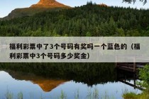 福利彩票中了3个号码有奖吗一个蓝色的（福利彩票中3个号码多少奖金）