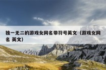 独一无二的游戏女网名带符号英文（游戏女网名 英文）