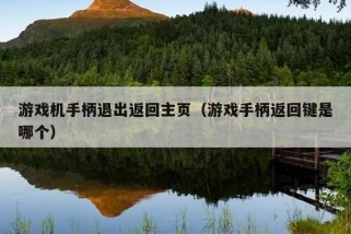 游戏机手柄退出返回主页（游戏手柄返回键是哪个）