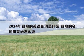 2024年冒险的英语名词是什么:冒险的名词用英语怎么说