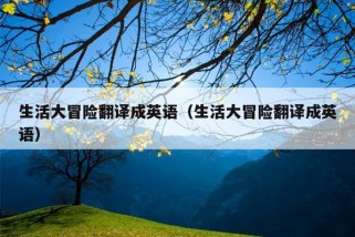 生活大冒险翻译成英语（生活大冒险翻译成英语）