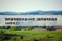 动作描写摘抄大全100字（动作描写的段落100字以上）