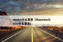 choice什么意思（ihavenochoice什么意思）