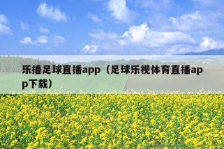 乐播足球直播app（足球乐视体育直播app下载）