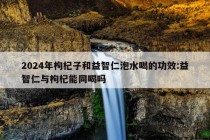 2024年枸杞子和益智仁泡水喝的功效:益智仁与枸杞能同喝吗