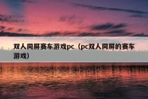 双人同屏赛车游戏pc（pc双人同屏的赛车游戏）