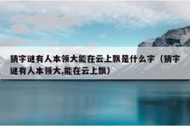 猜字谜有人本领大能在云上飘是什么字（猜字谜有人本领大,能在云上飘）