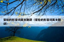 冒险的形容词英文翻译（冒险的形容词英文翻译）