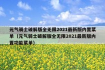 元气骑士破解版全无限2021最新版内置菜单（元气骑士破解版全无限2021最新版内置功能菜单）