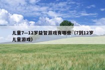 儿童7—12岁益智游戏有哪些（7到12岁儿童游戏）