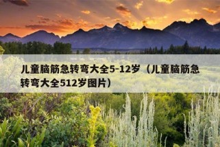 儿童脑筋急转弯大全5-12岁（儿童脑筋急转弯大全512岁图片）