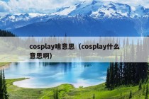 cosplay啥意思（cosplay什么意思啊）