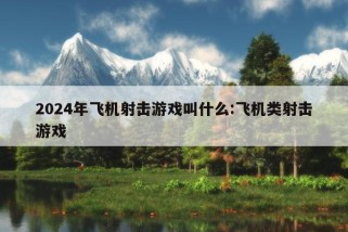 2024年飞机射击游戏叫什么:飞机类射击游戏