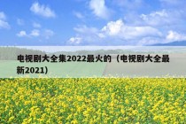 电视剧大全集2022最火的（电视剧大全最新2021）