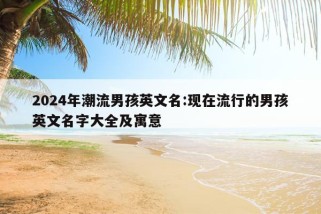 2024年潮流男孩英文名:现在流行的男孩英文名字大全及寓意