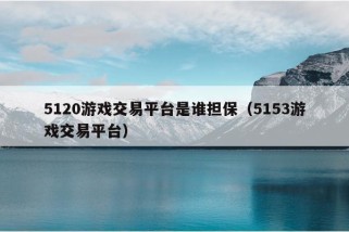 5120游戏交易平台是谁担保（5153游戏交易平台）