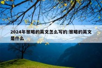 2024年策略的英文怎么写的:策略的英文是什么