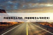 传播策略怎么写的（传播策略怎么写的范文）