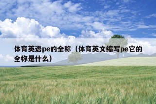 体育英语pe的全称（体育英文缩写pe它的全称是什么）