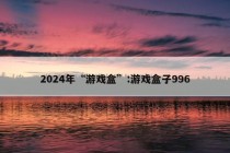 2024年“游戏盒”:游戏盒子996