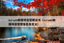 scrum敏捷项目管理证书（scrum敏捷项目管理角色及定义）