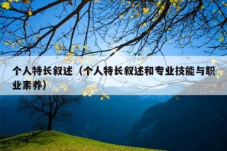 个人特长叙述（个人特长叙述和专业技能与职业素养）