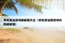 单机修仙游戏破解版大全（单机修仙类游戏内购破解版）