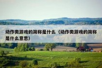 动作类游戏的简称是什么（动作类游戏的简称是什么意思）