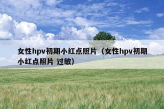 女性hpv初期小红点照片（女性hpv初期小红点照片 过敏）