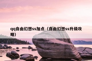 qq自由幻想ss加点（自由幻想ss升级攻略）