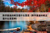 数学里面的概念是什么意思（数学里面的概念是什么意思啊）