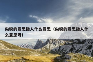 尖锐的意思指人什么意思（尖锐的意思指人什么意思呀）