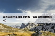 富春山居图是哪里的地方（富春山居图是哪座山）