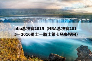 nba总决赛2015（NBA总决赛2015一2016勇士一骑士第七场央视网）