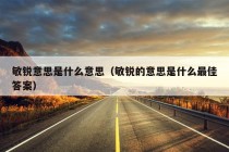 敏锐意思是什么意思（敏锐的意思是什么最佳答案）