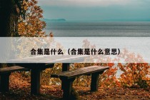 合集是什么（合集是什么意思）