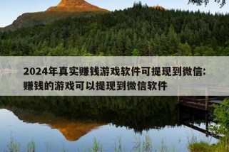 2024年真实赚钱游戏软件可提现到微信:赚钱的游戏可以提现到微信软件