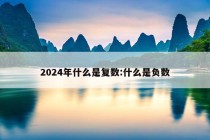 2024年什么是复数:什么是负数