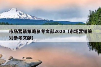 市场营销策略参考文献2020（市场营销策划参考文献）